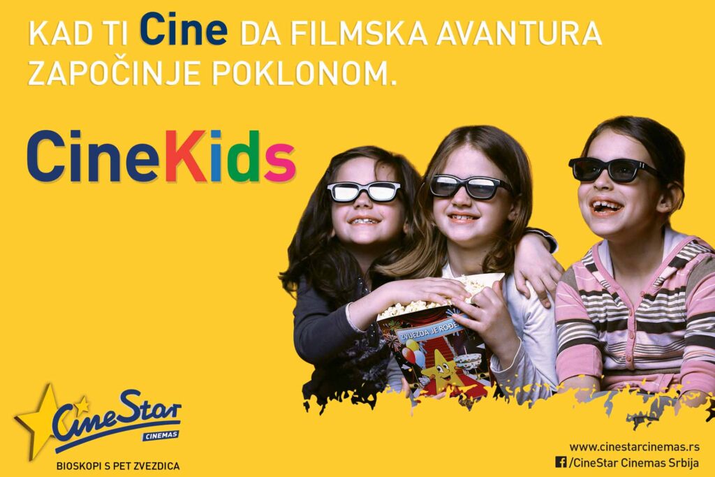 Nova usluga za decu u CineStar bioskopima! CINEKIDS!