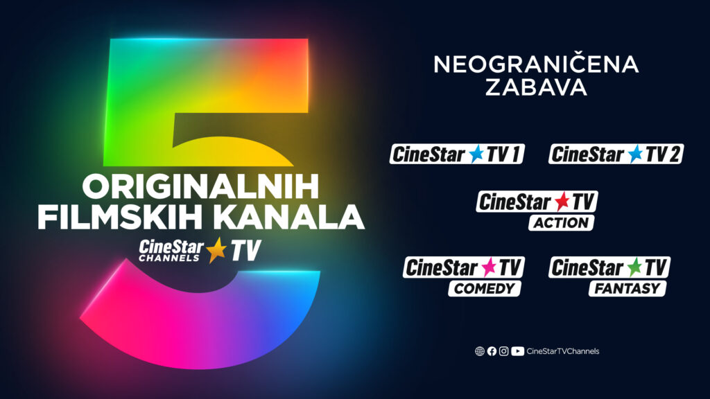NEOGRANIČENA ZABAVA UZ PET FILMSKIH KANALA CINESTAR TV!