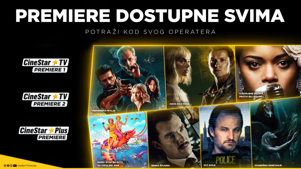 CINESTAR TV CHANNELS PREMIERE OVIH SU PRAZNIKA DOSTUPNE SVIMA!