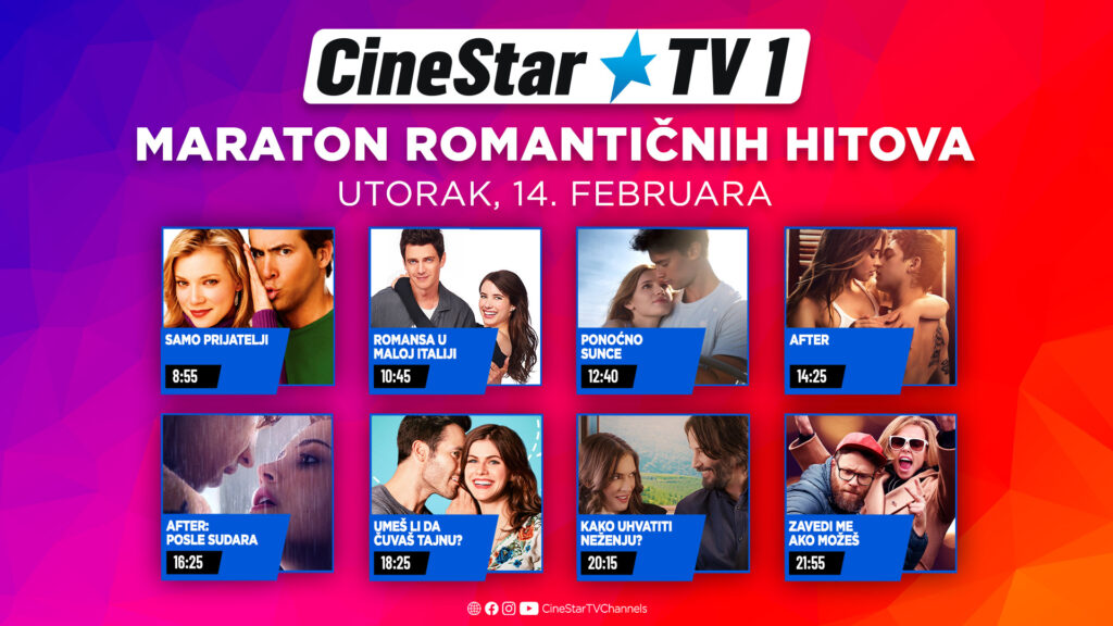 PROVEDITE DAN ZALJUBLJENIH UZ ROMANTIČNE FILMOVE NA CINESTAR TV-U
