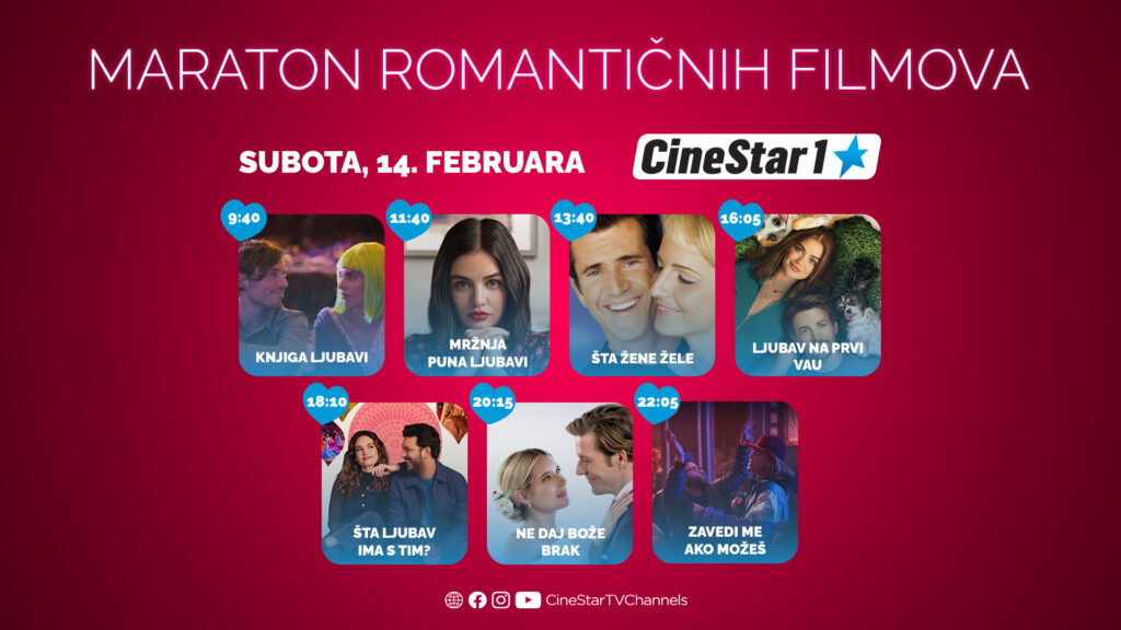 DAN ZALJUBLJENIH UZ FILMSKI MARATON ROMANTIKE NA CINESTARU 1